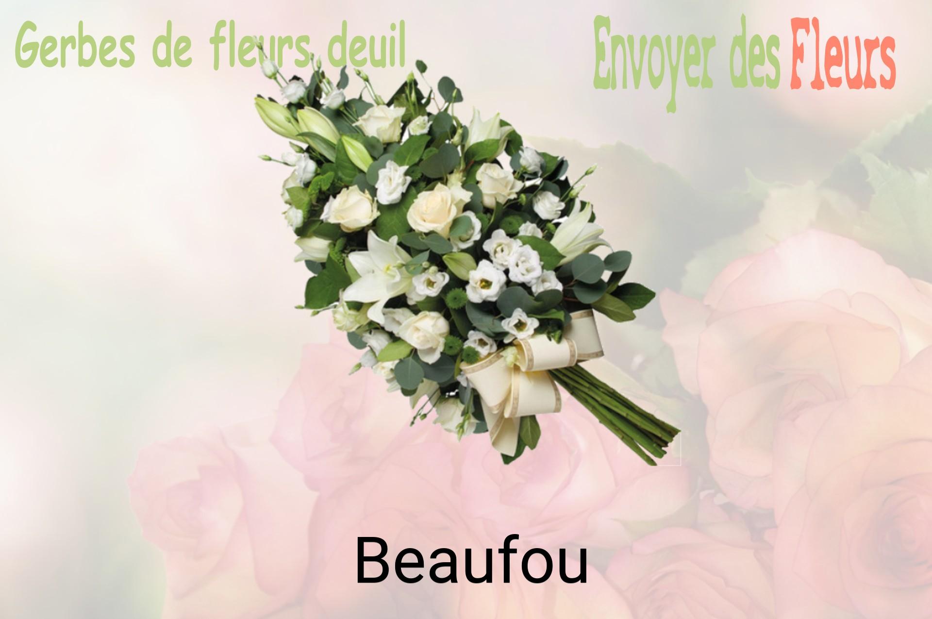 Gerbe de fleurs de deuil livrée à Beaufou